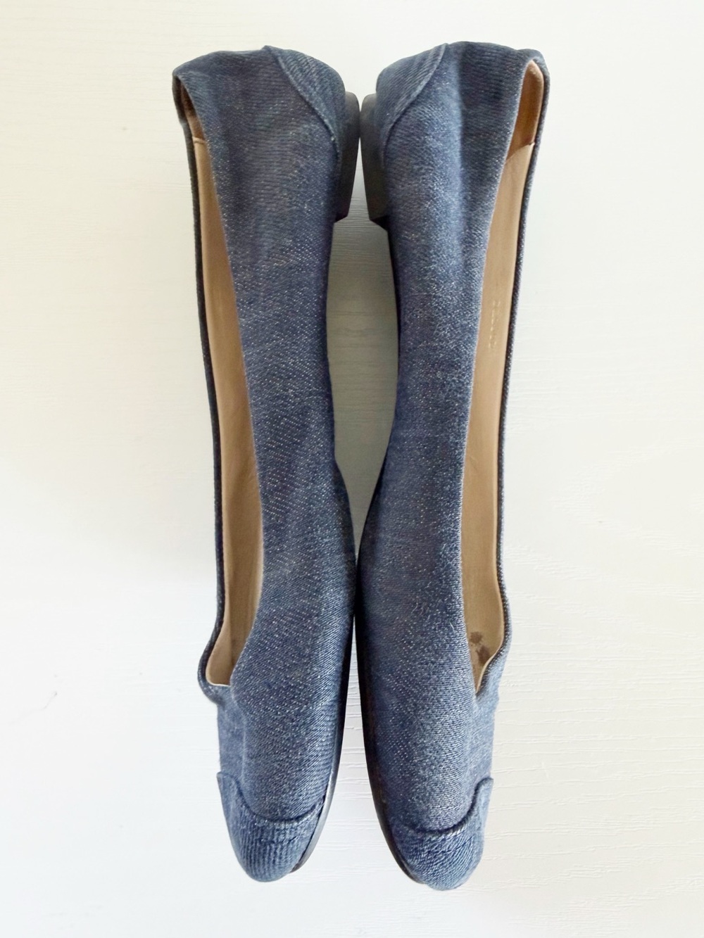 Chanel Blue Denim Cap Toe Ballet Flats Embroidered CC Logo EU 37 US 7 - Picture 4 of 12